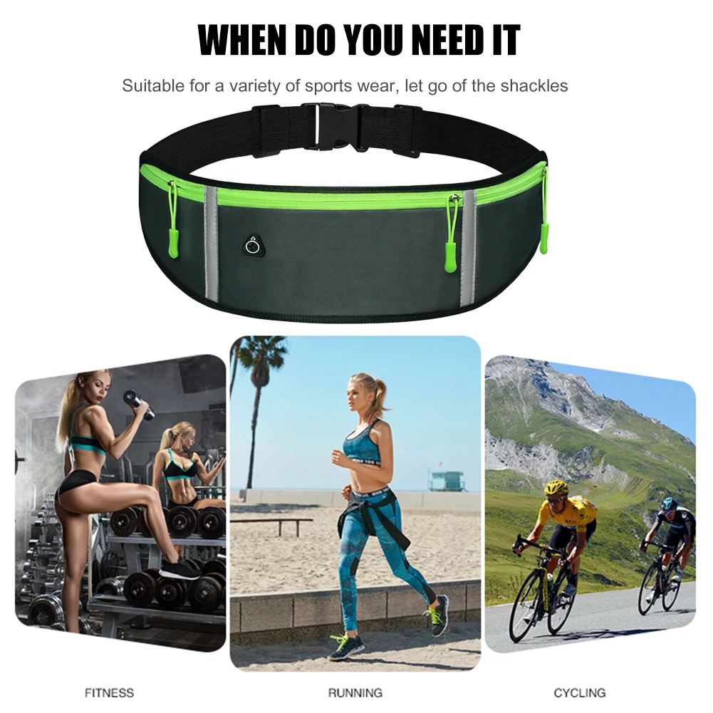 Riñonera deportiva reflectante para hombre y mujer, bolso impermeable Unisex para senderismo, Fitness y ciclismo