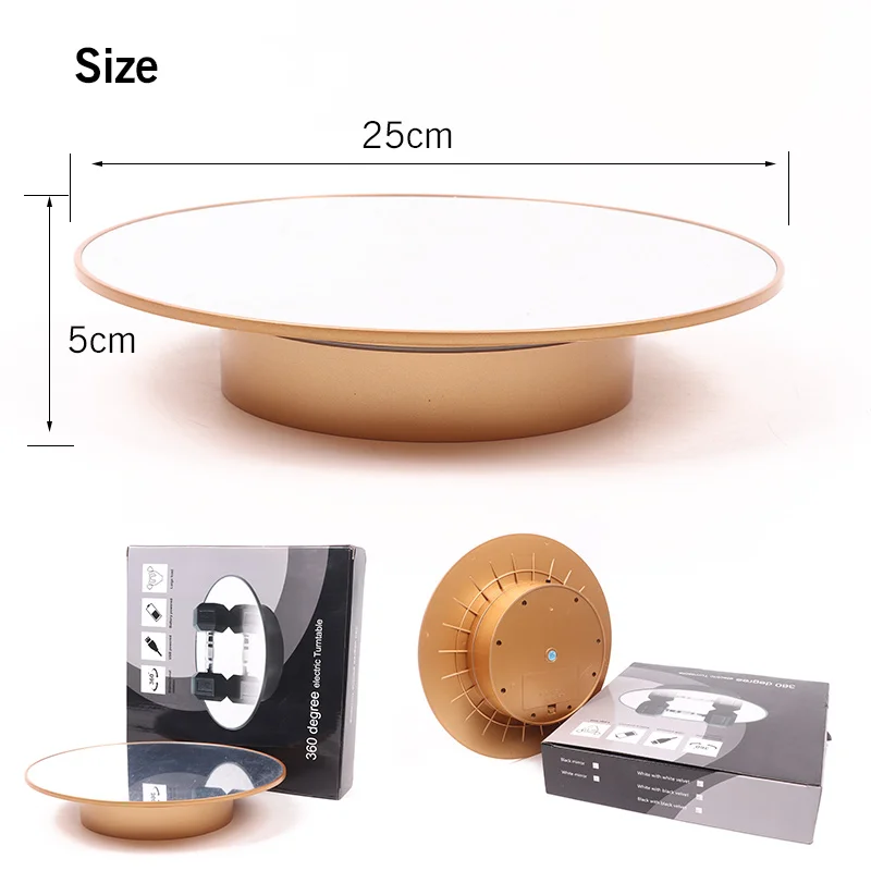 

Golden Heighten 25 см, большой размер, 360 градусов, электрический поворотный дисплей, проигрыватель для дисплея, голова манекена для париков, сумок, обуви