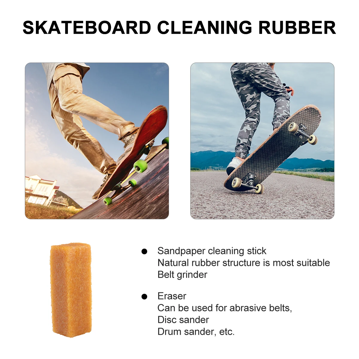 

Skateboard Sandpaper Rubber Eraser Abrasive Cleaning Stick Belt Sander Cleaner Tape Eraser Disk Drum Sander Cleaner