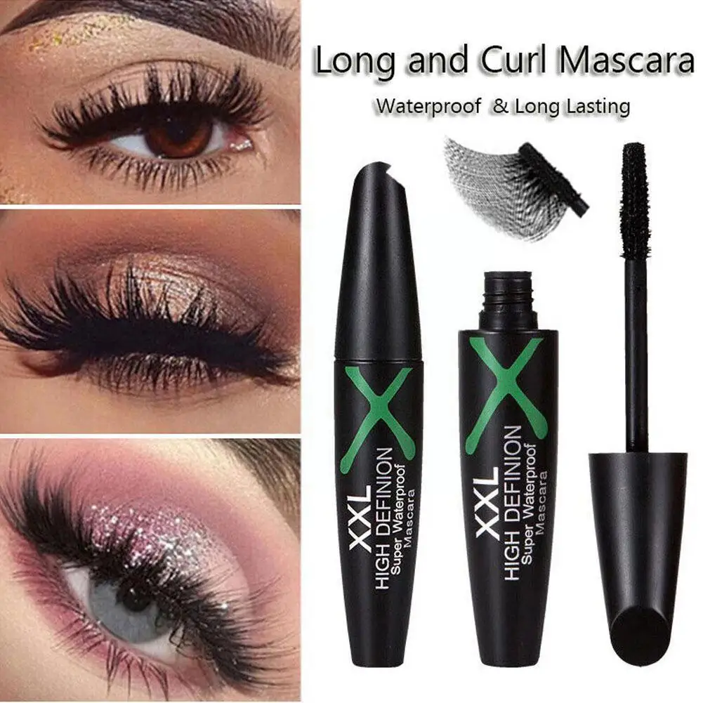 Inj4d-Mascara allongeant pour les cils, imperméable, longue durée, fibre, noir, D7o4