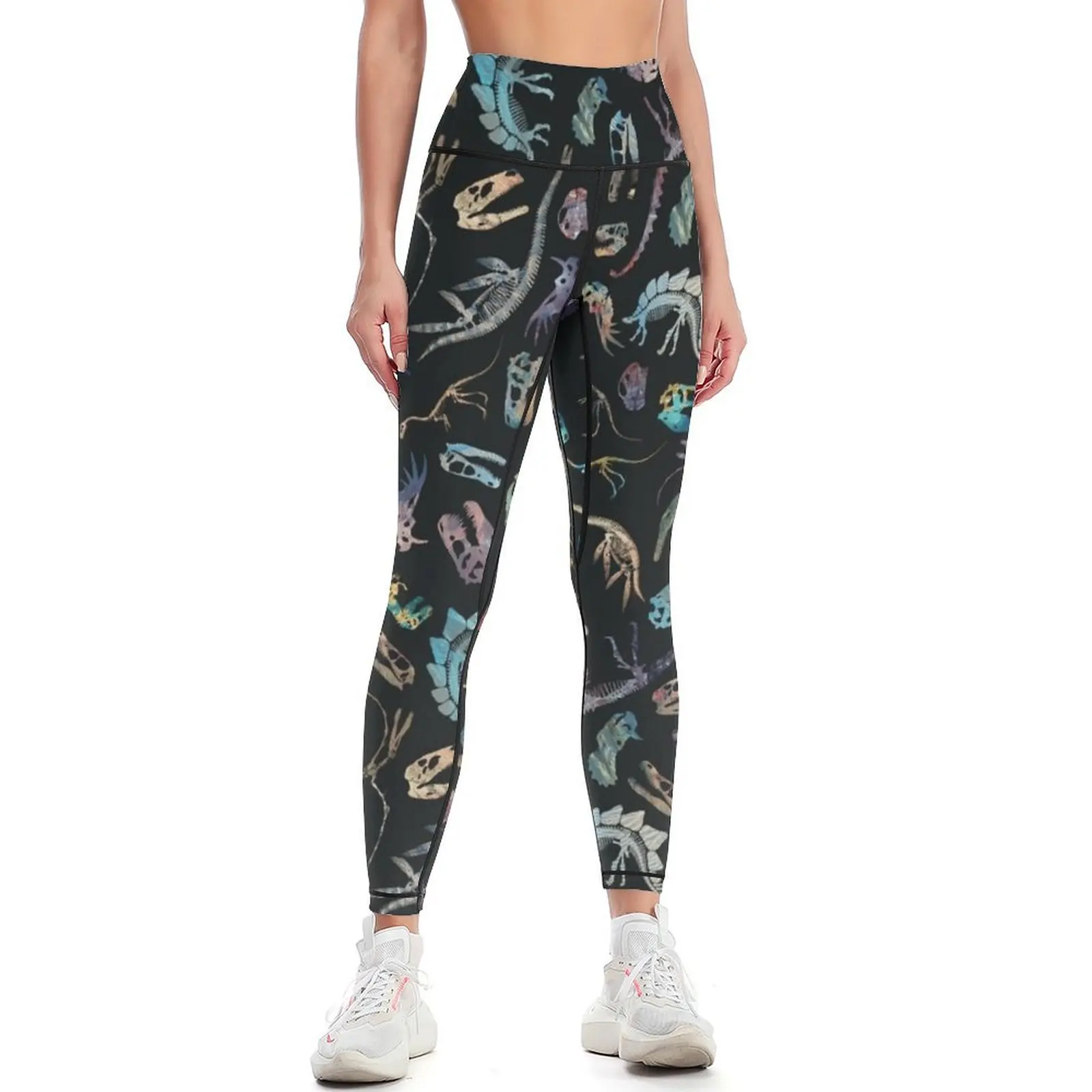 Dinosaurs (Dark) Leggings sports shirts gym gym top Fitness's gym clothes sport set Womens Leggings