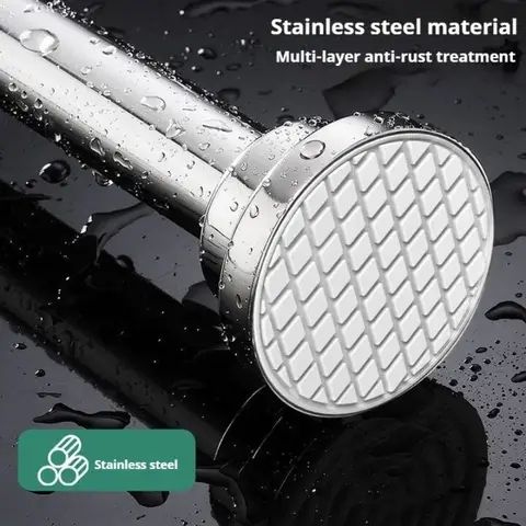 Spring Tension Curtain Rods Durable Adjustable Length Hanging Extendable Telescopic Poles for Bathroom Kitchen Cupboard No Drill