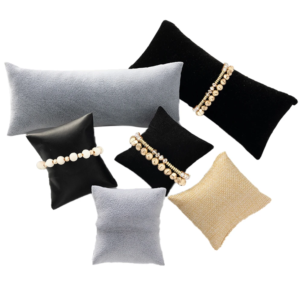 1Pc Black Velvet Bracelet Cushion Pillow Holder for Accessories Watches Bangles Jewelry Display Selling Small Business Retail