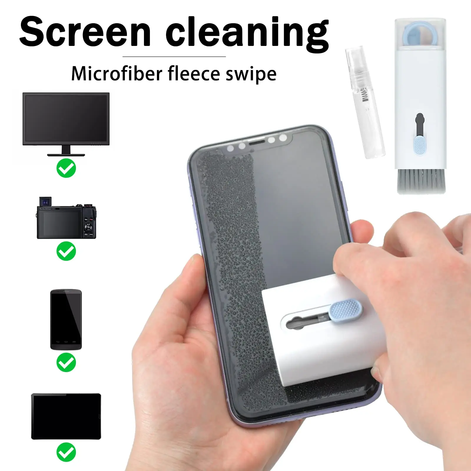 Limpiador de teclado de pantalla de ordenador portátil 7 en 1, Kit de limpiador electrónico para Airpods Pro, MacBook, iPad, iPhone, iPod, herramienta de limpieza