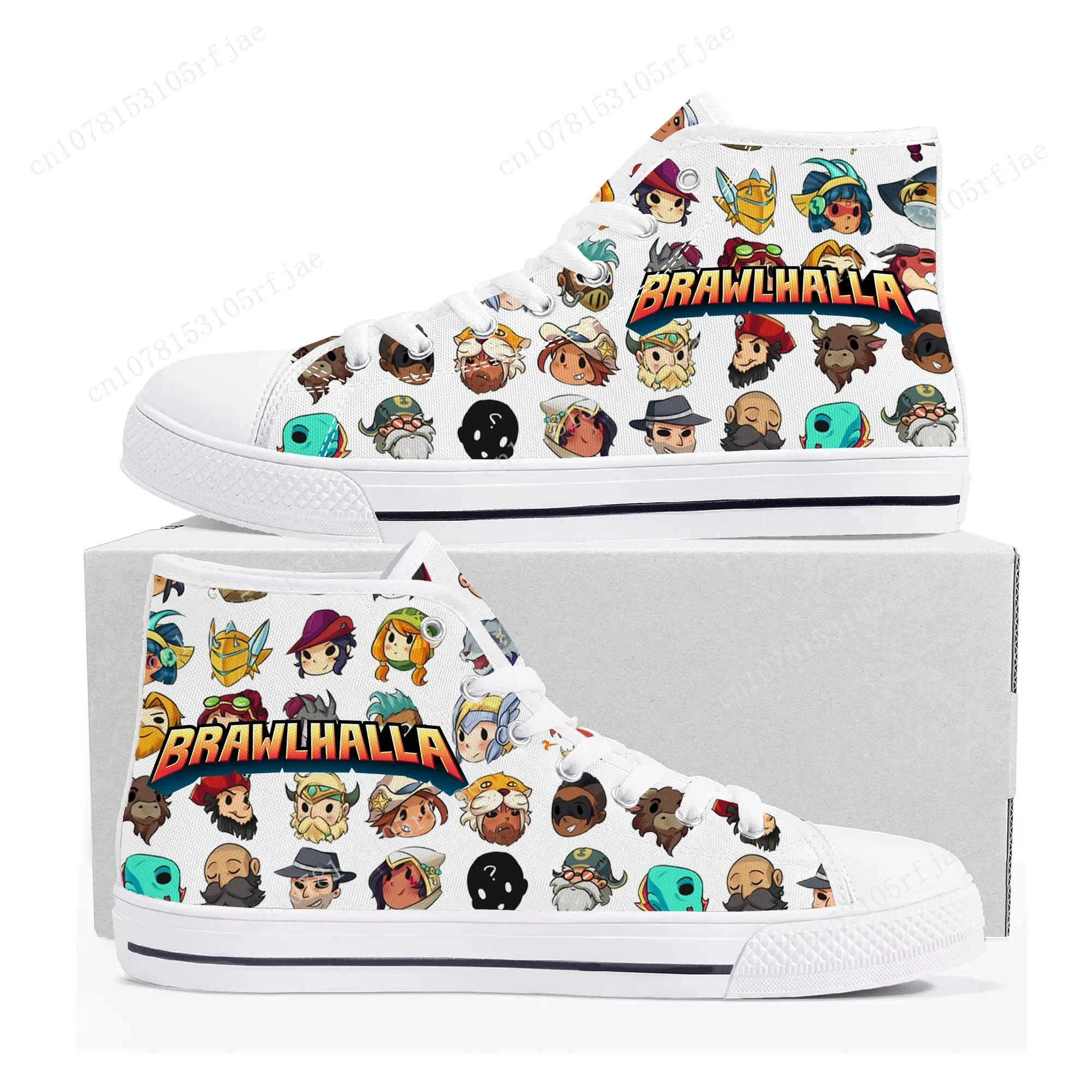 Brawl halla High-Top-Turnschuhe heißen Cartoon-Spiel Herren Damen Teenager hochwertige Mode Leinwand Schuhe lässig maßge schneiderte Sneaker