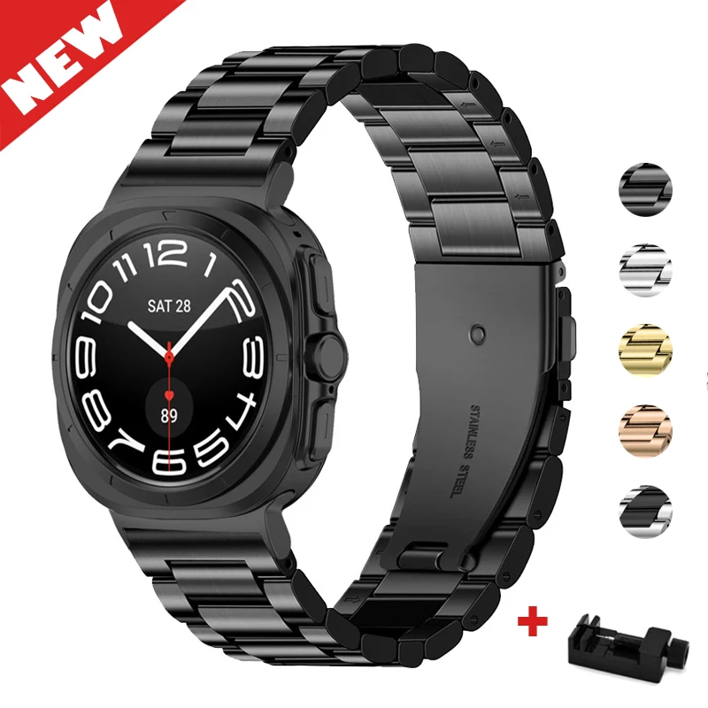 

Stainless Steel Strap For Samsung Galaxy Watch 7 Ultra 47mm Watch Band Bracelet Replacement Correa Watch7Ultra Metal Straps Belt