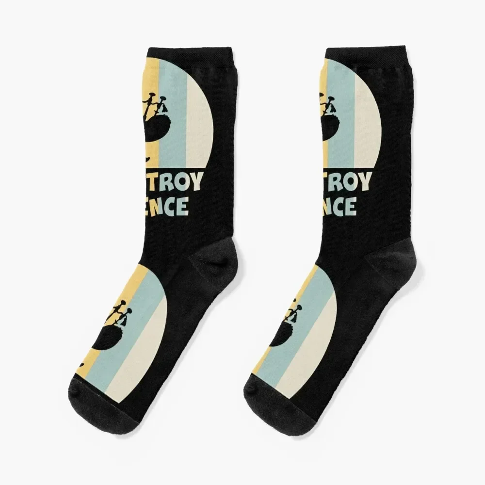 

I DESTROY SILENCE Funny Bagpipe Player Socks Running sport Socks Girl Men's