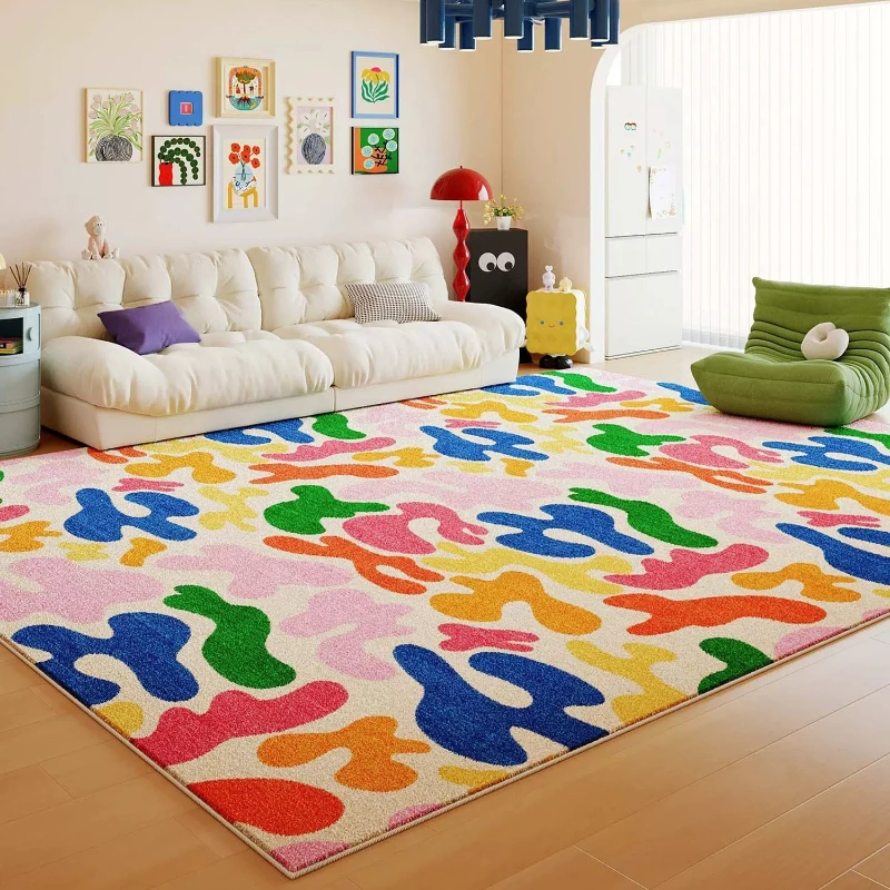 Alfombra Moderna de Estilo Abstracto, Decoración de Alta Gama para el Hogar, Alfombras de Gran Tamaño para Sala de Estar, Lavables y de Fácil Cuidado, Mantel para Comedor, Tapis