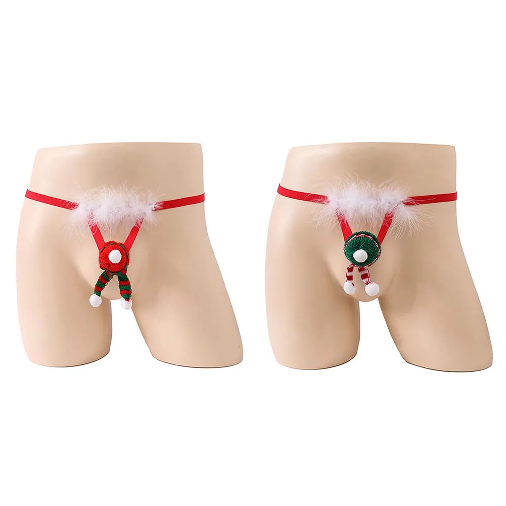

Christmas Gifts For Men G-Strings Low Rise T-Back Gay Sissy Pouch Underpants Elastic Underwear Crotchless Thongs Erotic Knickers