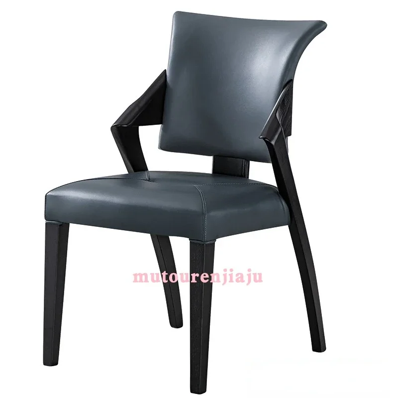 Customized Western Restaurant Ash Wood Armchair Dessert Shop Dining Chair Guest Room Modern Office Meeting Furniture