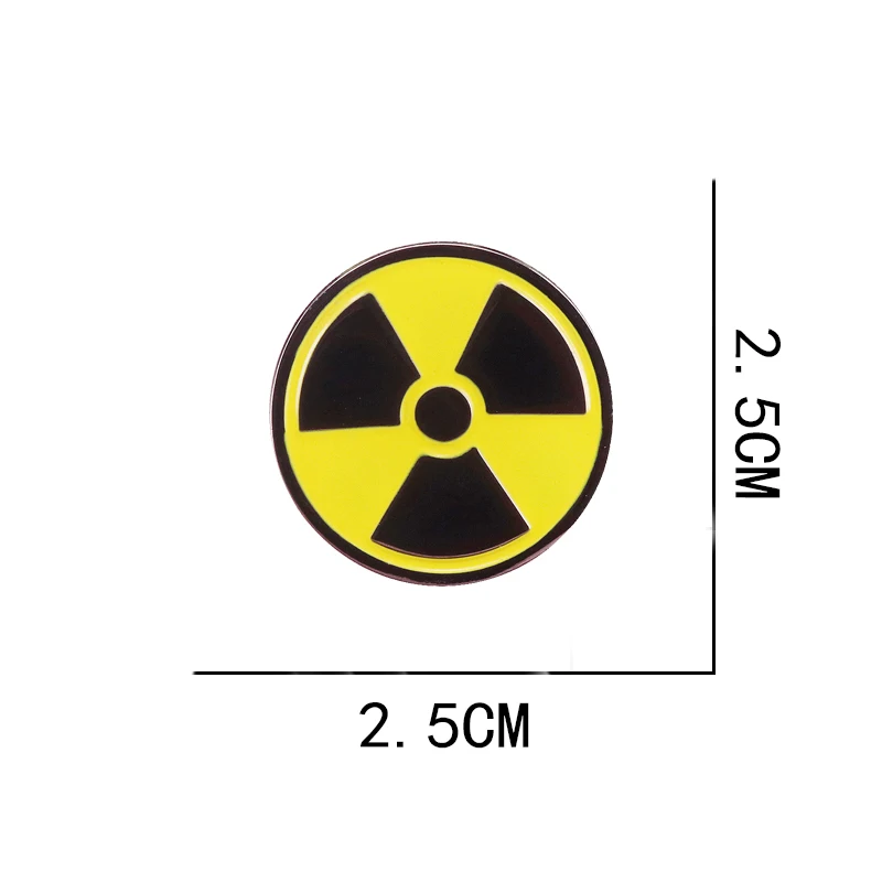 Attention! Radiation Enamel Pins Custom Physics Brooches Lapel Badges Scientist Jewelry Gift for Friends