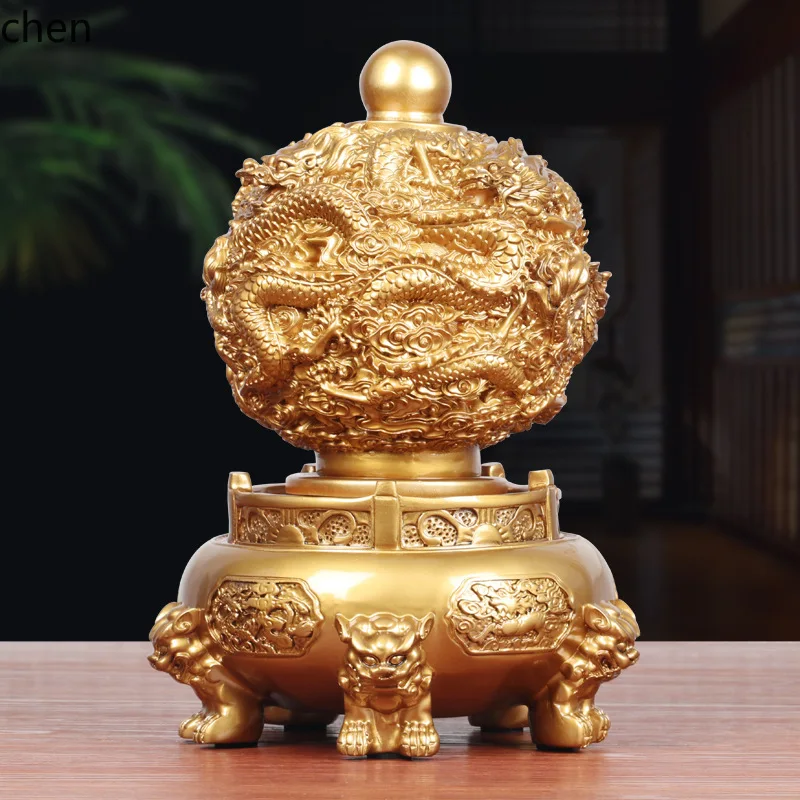 Nine Turns of the Universe Tripod Ornament Wine Cabinet Decoration Office Desk Display Entrance Opening Craft Gift