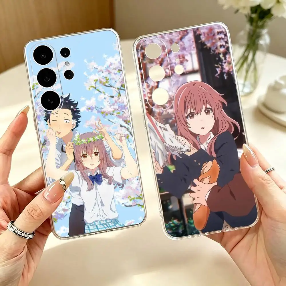 Anime A Silent V-Voice  Transparent Case for Samsung S24 23 22 21 20 FE Lite Plus Ultra Note 10 9 5G Cover