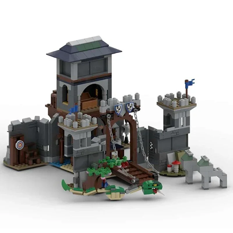 MOC اللبنات قلعة نموذج ثعبان صغير القلعة وحدات عرض الشارع نموذج لتقوم بها بنفسك تجميع الطوب ألعاب أطفال هدايا عيد الميلاد