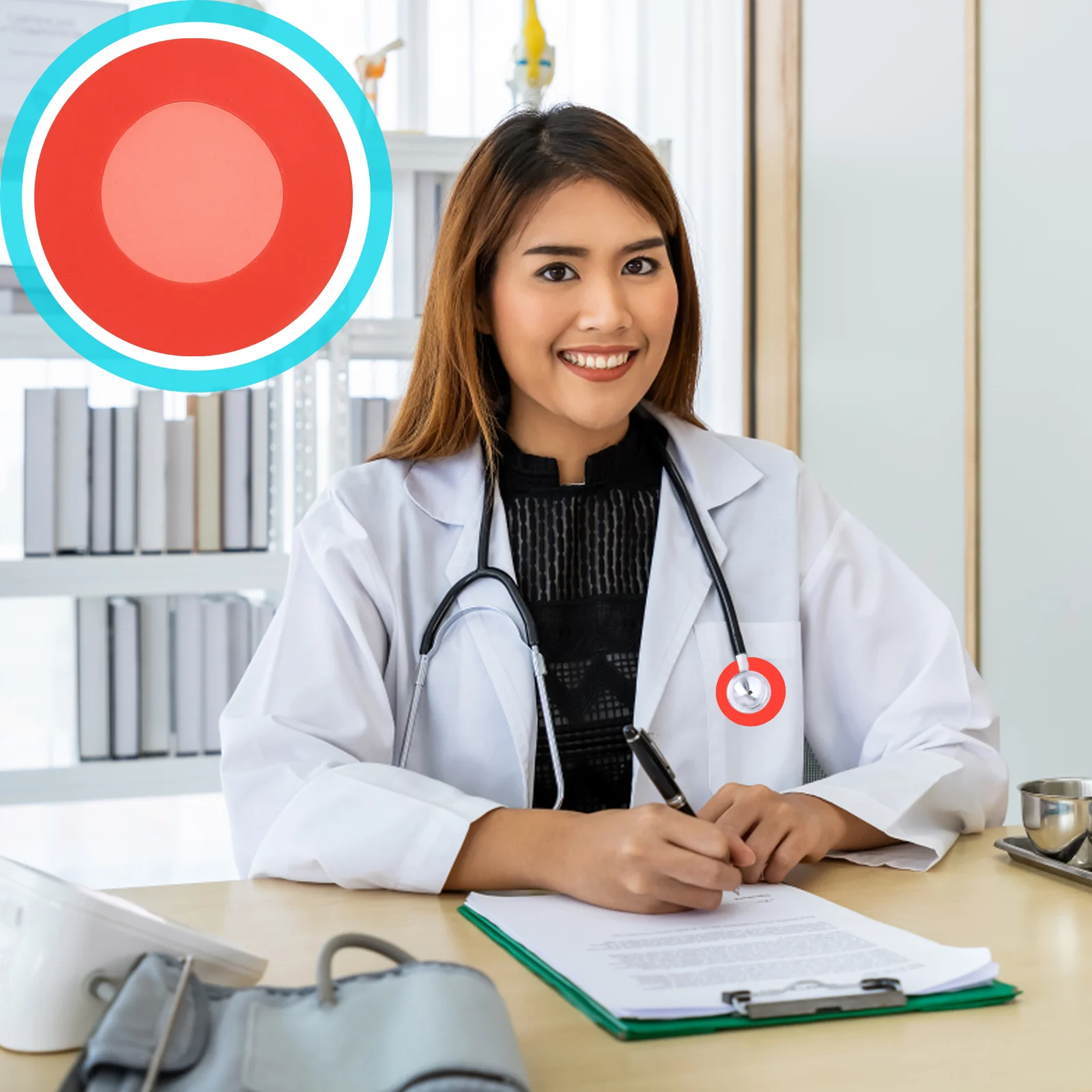 10 Pcs Cover Stethoscope Case Septum Silicone Protective Belt Replacement Covers Red Silica Gel