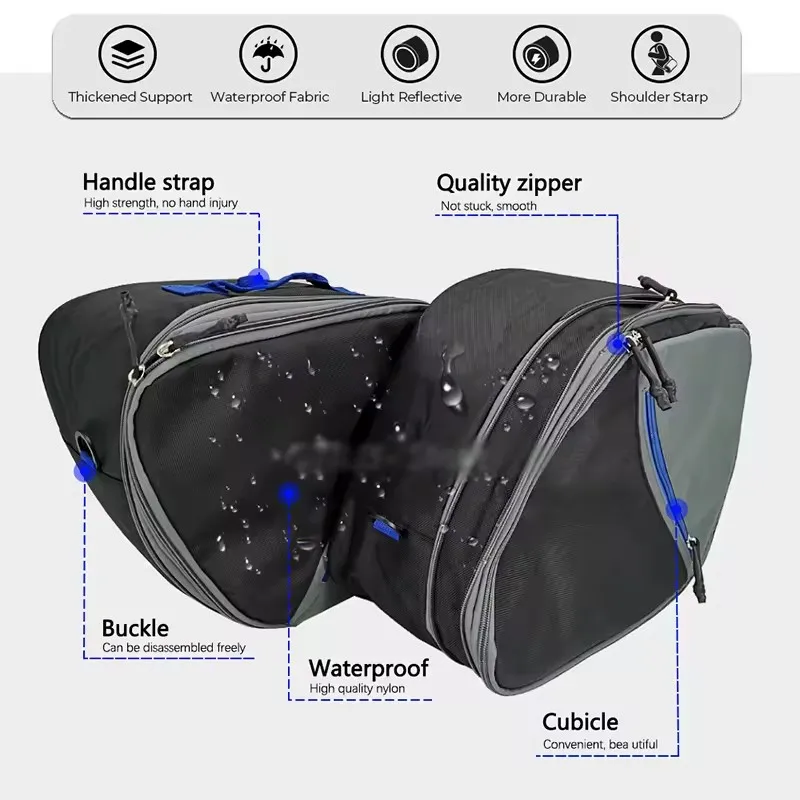 2022 2023 2024 untuk Yamaha Tracer 9 GT TRACER 9GT tas bagasi motor tas dalam hitam dapat diperluas Tracer9 GT Tracer900