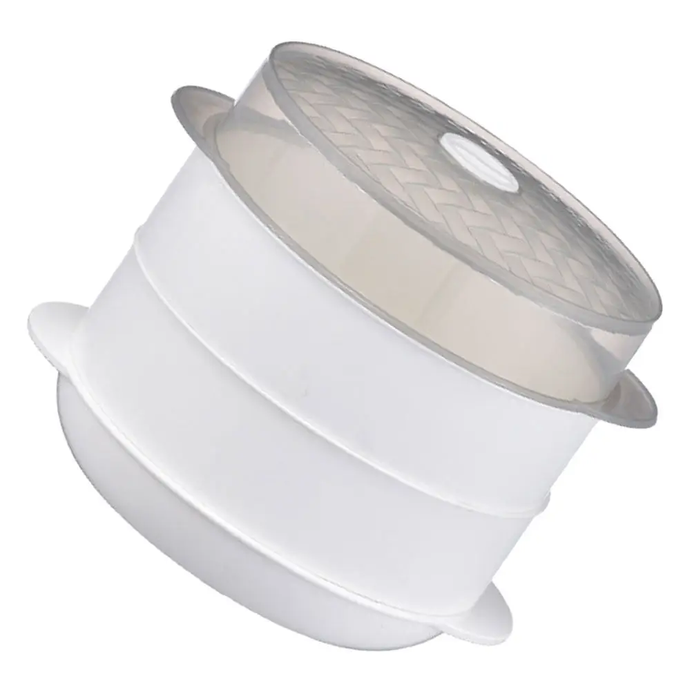 

1Set High Temperature Food Steamer Double-Layer Structure PP Material Safe Steamer with Cover for Microwave Oven Steaming