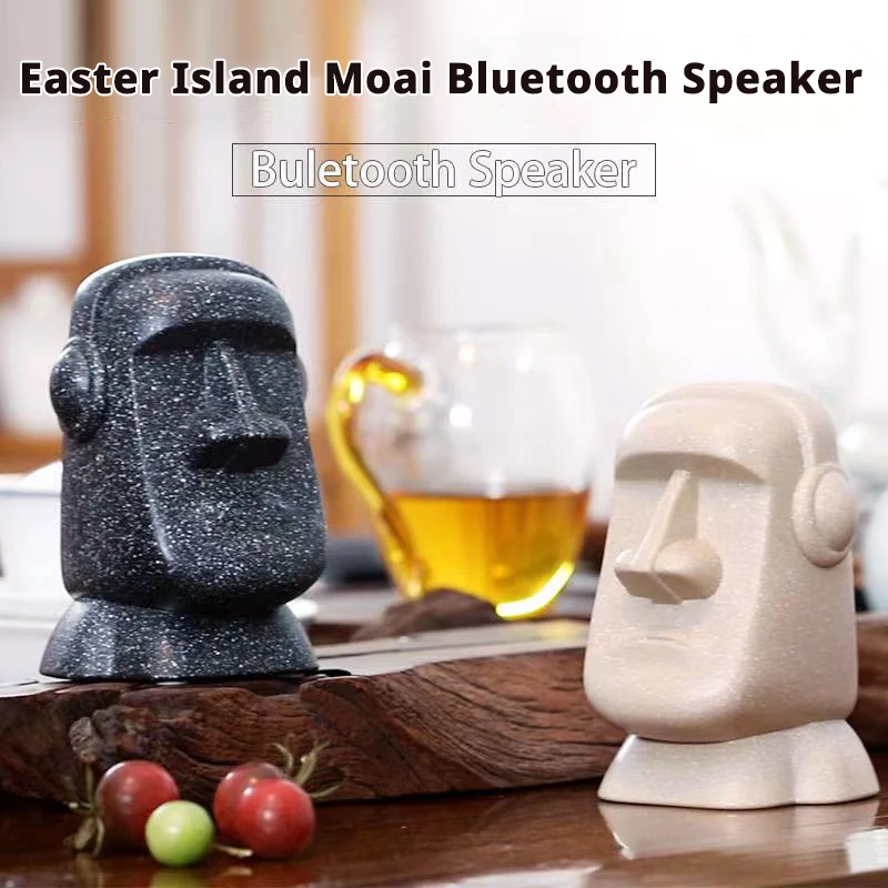 

Easter Island Moai Portrait USB Charging Mini Audio Subwoofer Outdoor Convenient Wireless TF Card Bluetooth Speaker