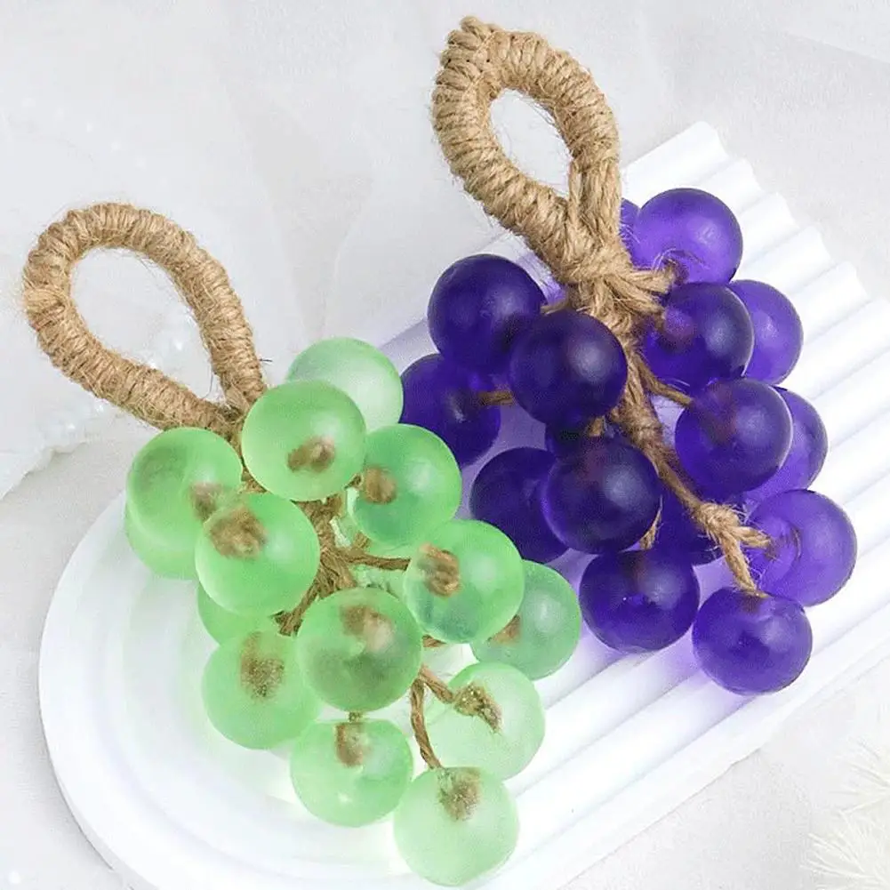Facial Cleansing Grape Soap Grape Knot Soap 16 Handmade Grape Shaped Soap Fruit Grape Aroma Oil Soap Foam Cleaner Scented Soap