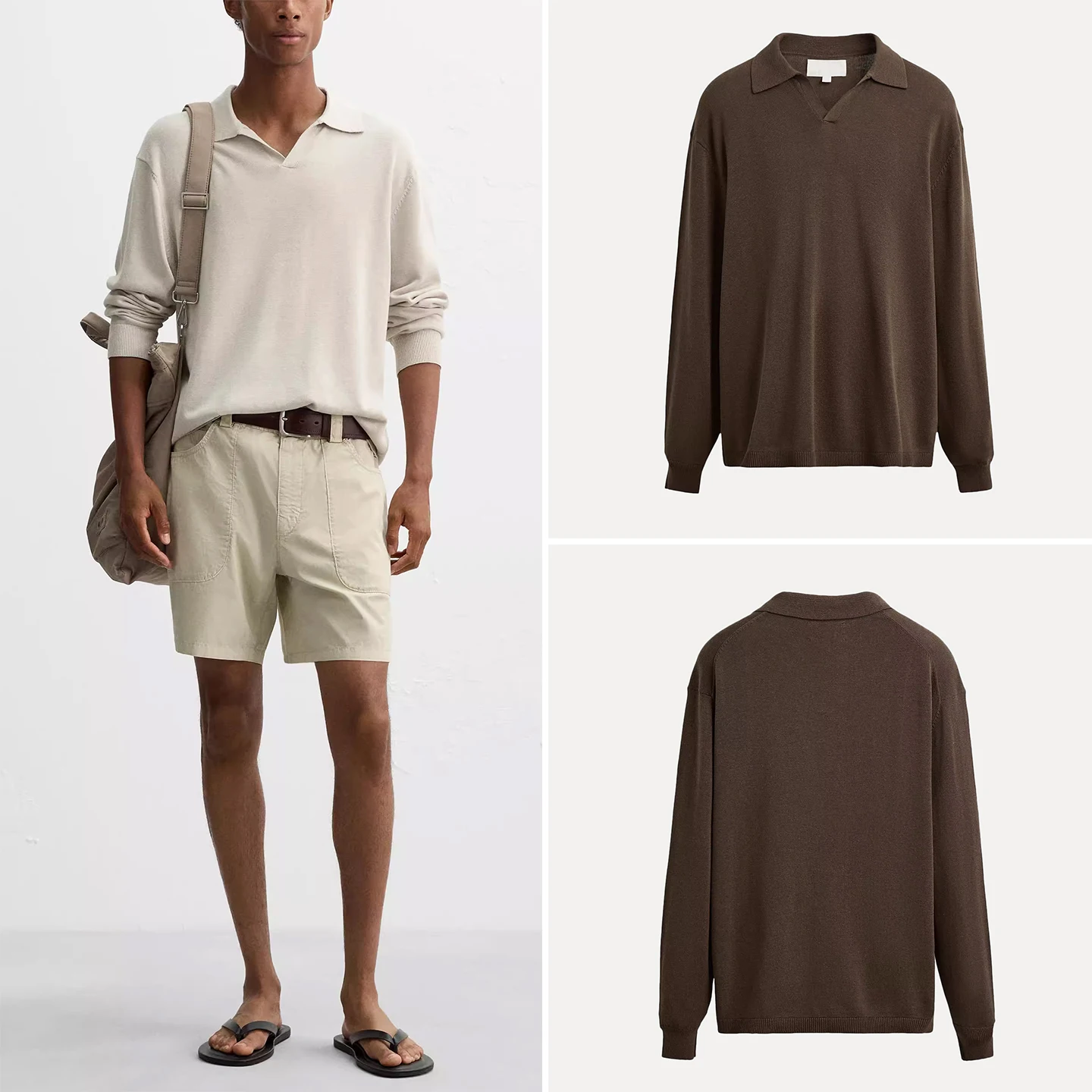 

Faionable Casual Knitted Long Sve irt for Men Simple Breathable Skin-friendly Autumn New Arrival Z Brand