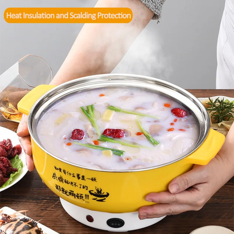 Multifunction Electric Hot Pot 220v Non-Stick Burning-Resistant Food Cooker Fry Stew Boiling Dormitory Personal Electric Skillet