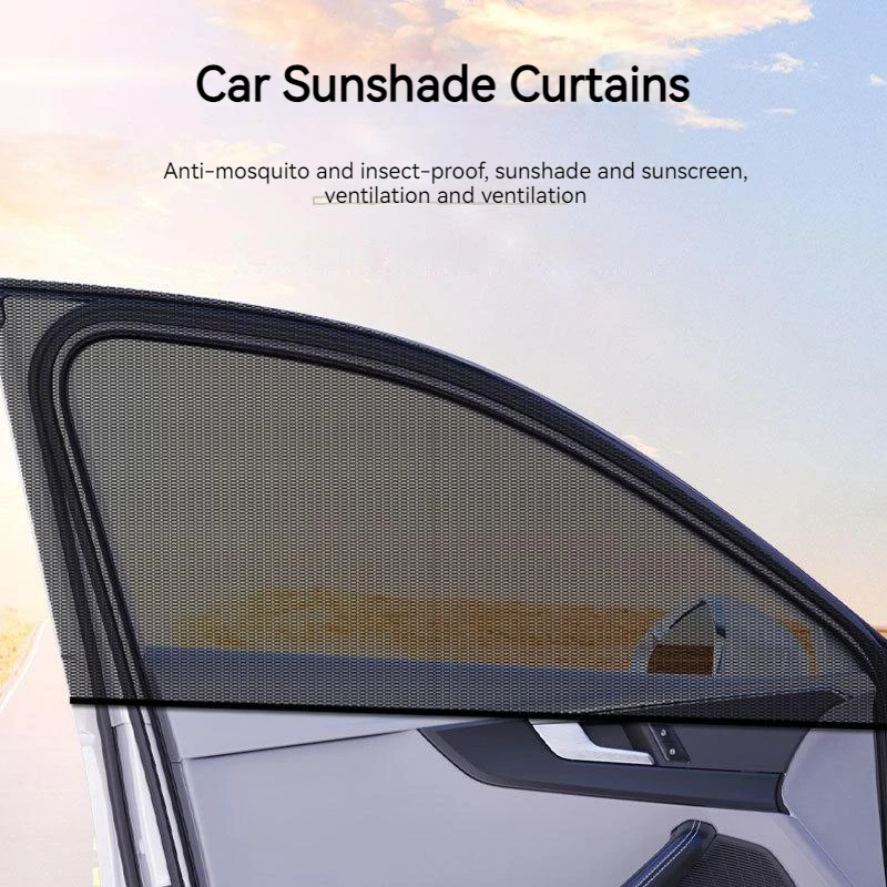 New Car Sunshade Curtains Anti-UV Side Window Shades Car Curtains Nti-mosquito Mesh Net Protection Repellent Auto Accessories