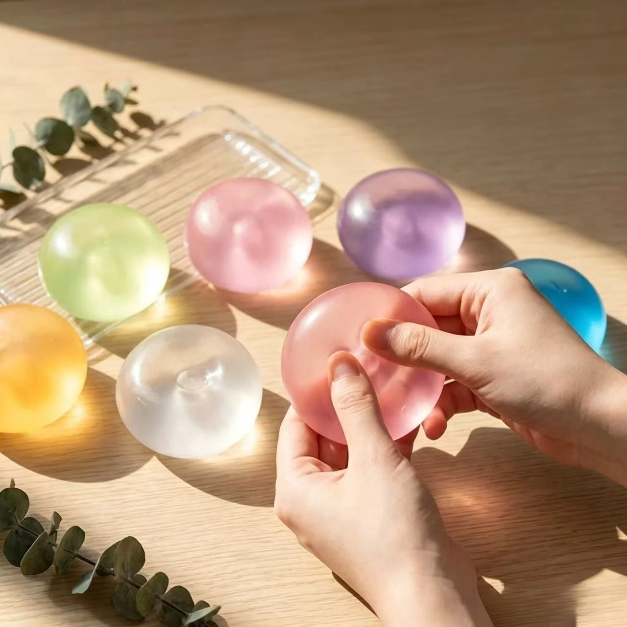 6CM 스퀴시 플라스틱 모찌 피젯 토이 투명 코코넛 오일 바셀린 스퀴즈 재미있는 안티 스트레스 감각 장난감 성인 선물 썸네일 2