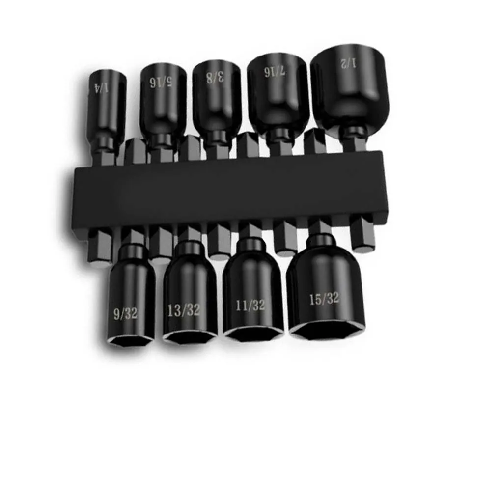 

9PCS Magnetic Socket Wrench Set with Hexagonal Handles 1/2-9/32in for Electric Drill Use Suitable for Repair and Assembly Tasks