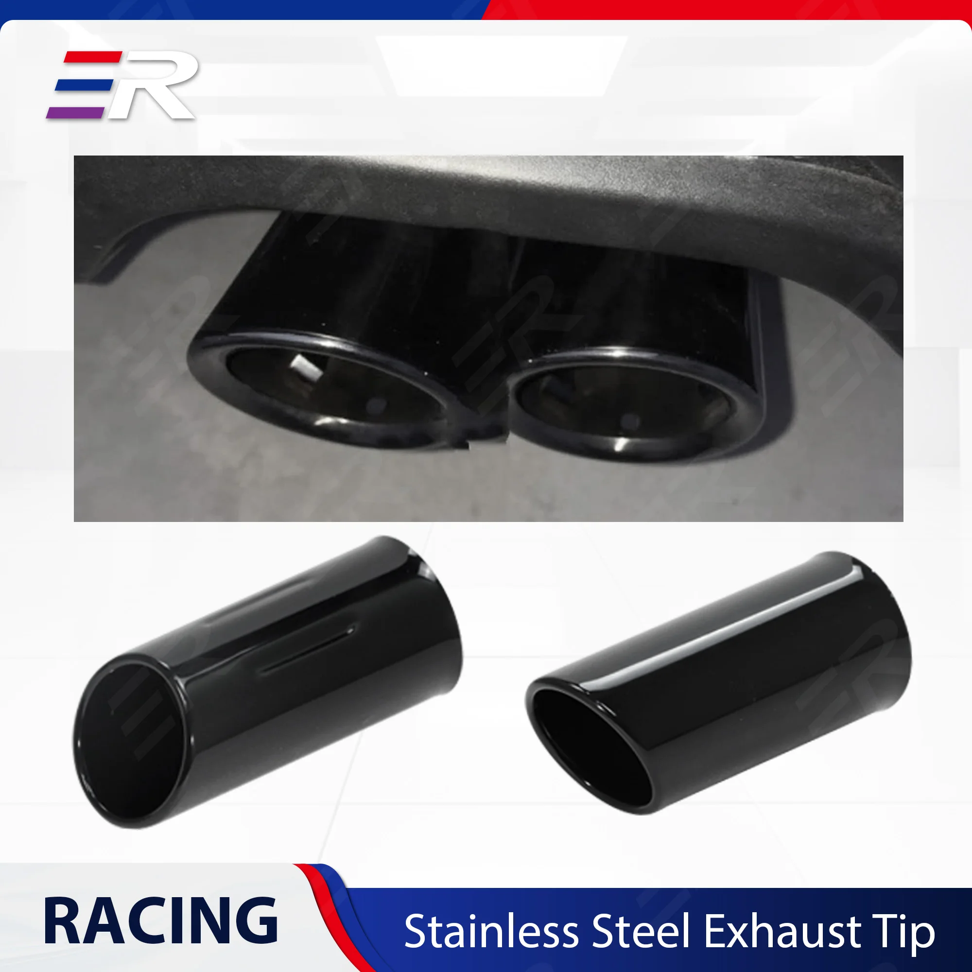 

1PCS Car accessories Black Stainless Steel Exhaust Tip for Muffler Pipe Nozzles Modify aotu end Parts modification