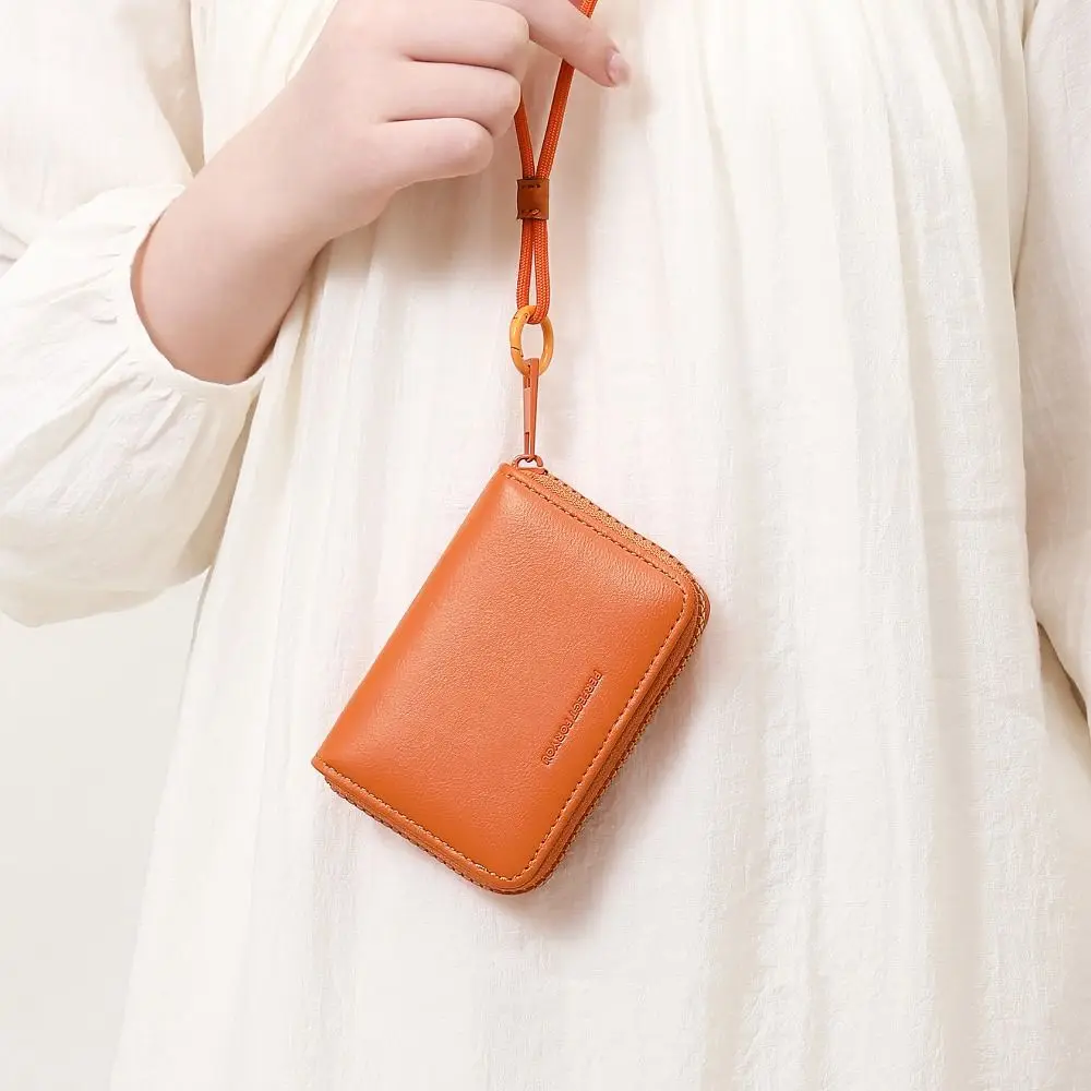 

Женский короткий кошелек с несколькими отделениями для карт на молнии, многофункциональный подвесной кошелек для монет, ручной клатч, портативные маленькие кошельки из воловьей кожи