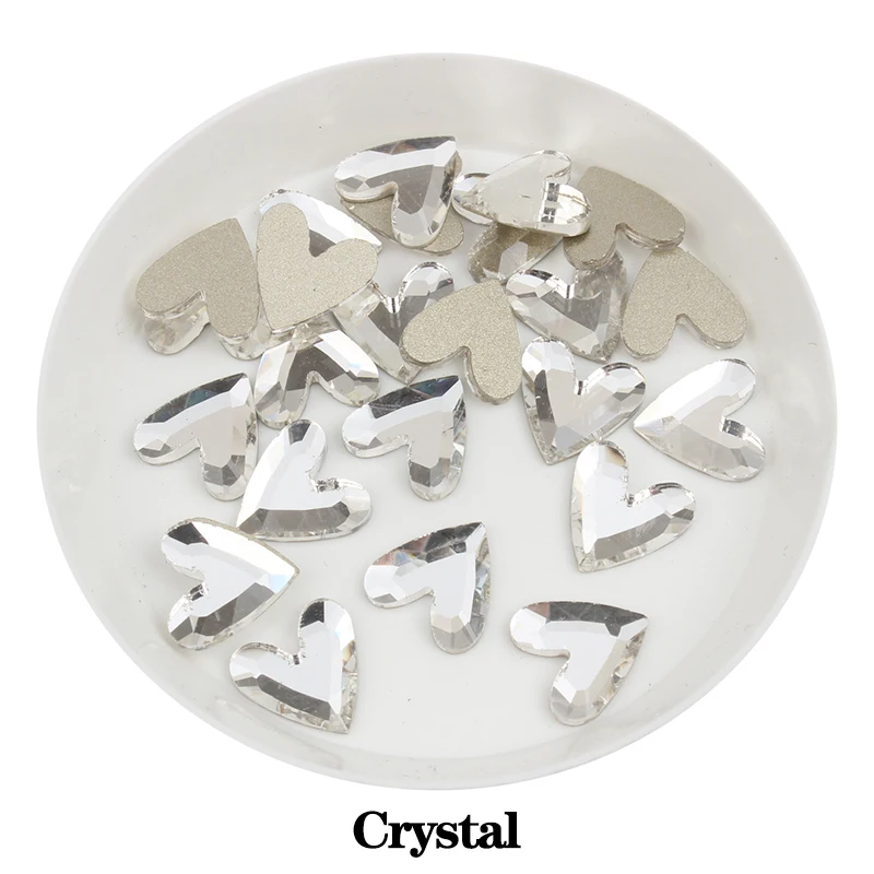 9.5MM Crystals New V-Shaped Love Flatback Flash Glittering Glass Nail Art Rhinestones DIY Manicure Ornaments 30/100PCS