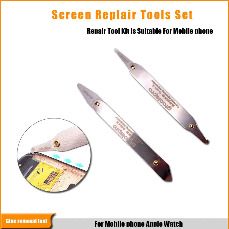 Ultra-thin stainless steel disassembly pry tool curved LCD screen separation frame disassembly pigeon double-headed hook knife