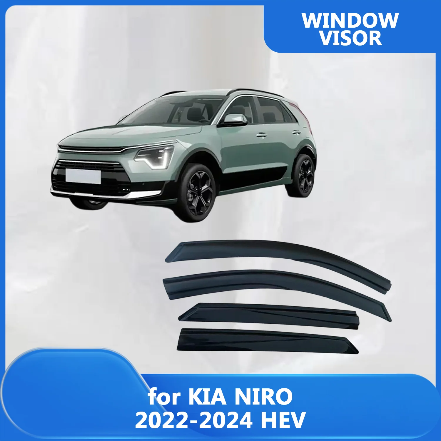 

Дефлекторы окон для KIA NIRO 2022 2023 2024 HEV, ветровики, дождевики, вентиляционные козырьки, защита от непогоды, внешняя установка на клейкой ленте