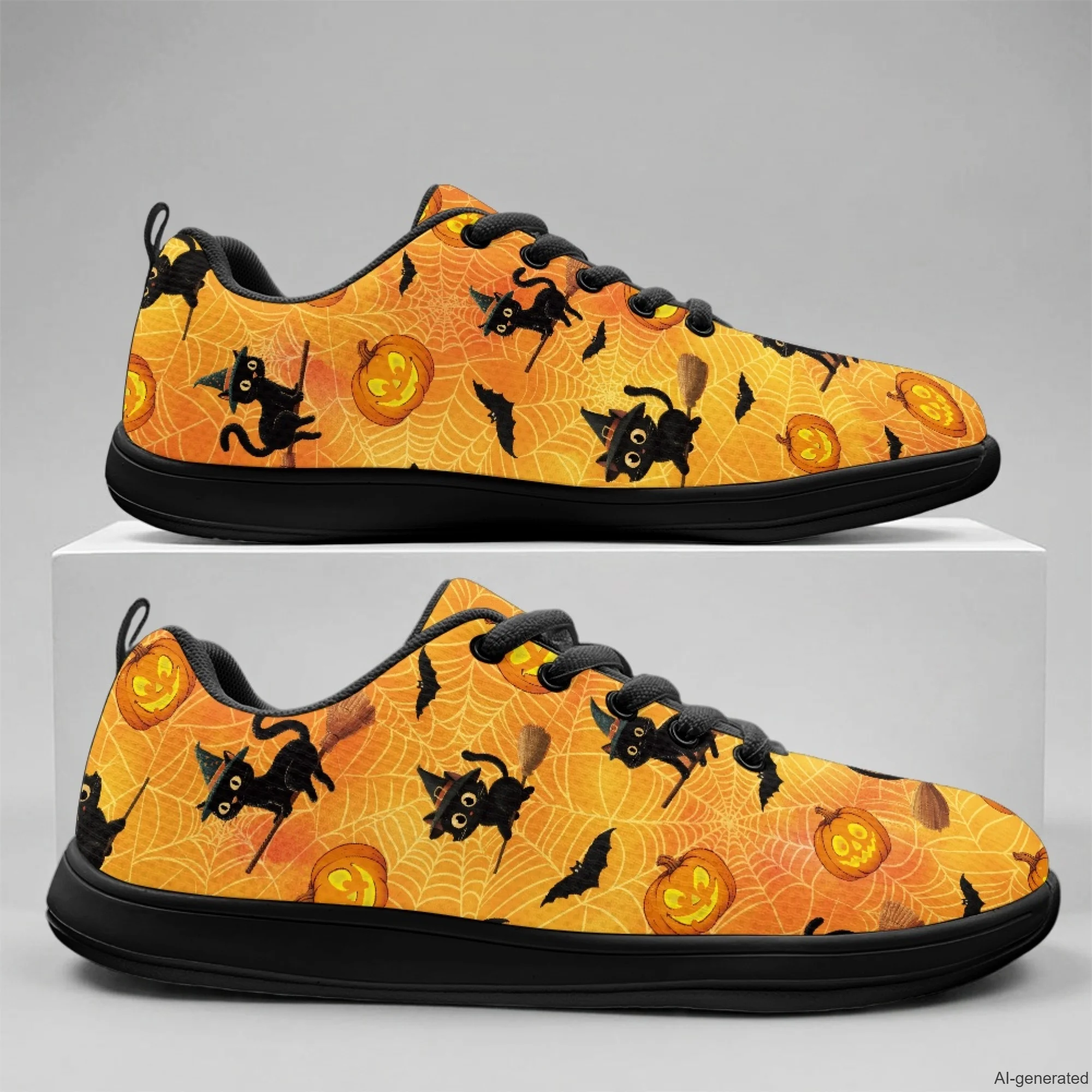 XIXIRIMIDO Riemchenschuhe mit breiter Zehenpartie, Herren-Wanderschuhe, Freizeitschuhe, Halloween-Print, Damenmode, Snakers, atmungsaktives Mesh, Größe 36–46