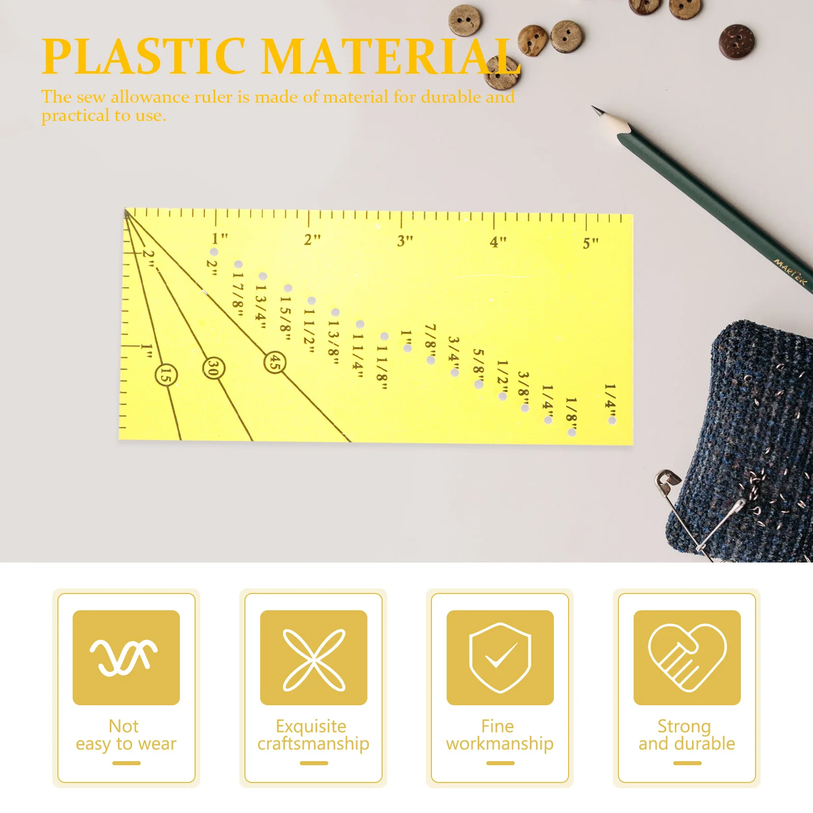 لتقوم بها بنفسك خليط الخياطة حاكم دقيق التماس حجم لا أدوات لا حاجة دائم الاكريليك قياس مقياس خياطة التماس بدل حاكم