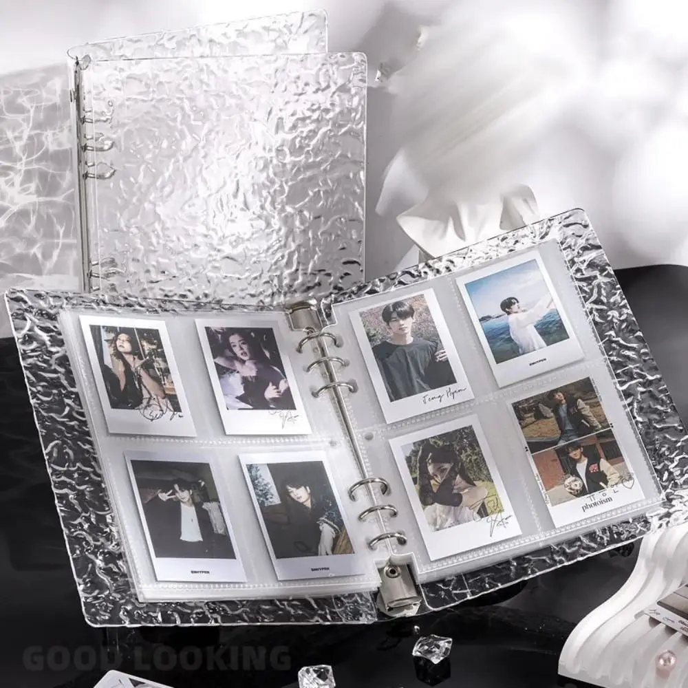 New Simple A5/A8 Photocards Holder Loose Leaf Design Water Ripple Idol Card Collection Binder Transparent Storage Booklet