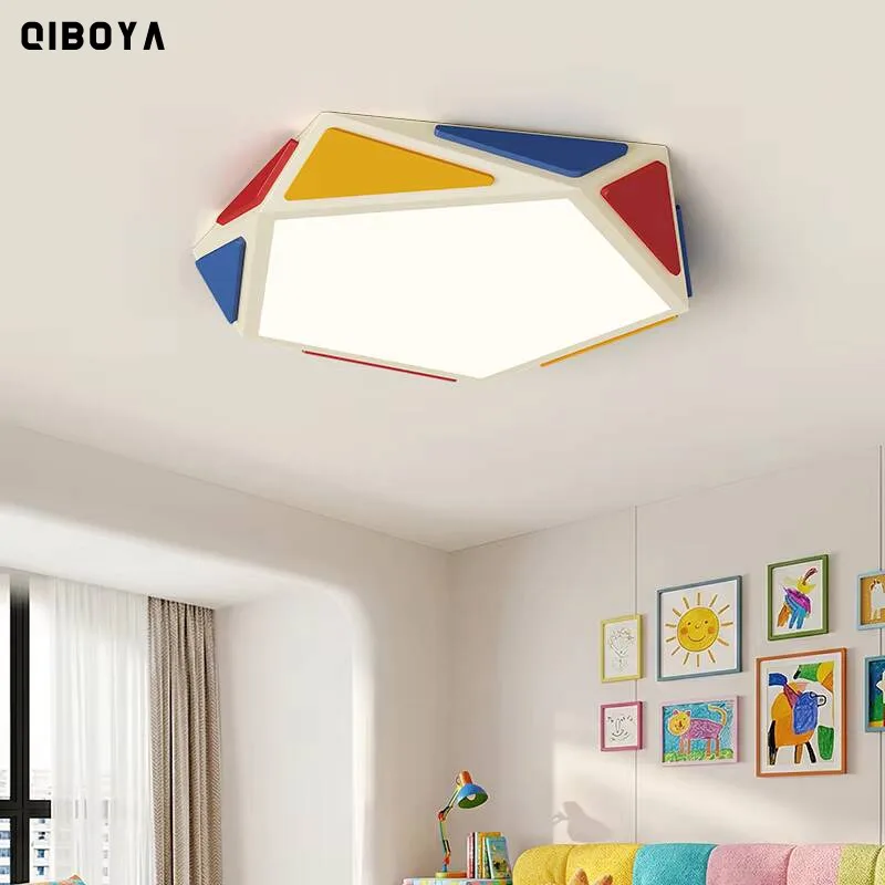Creative Building Block Children's Room Led Ceiling Lights Bedroom Cartoon Ceiling Lamp Simple Modern Home Indoor Lighting Lamps