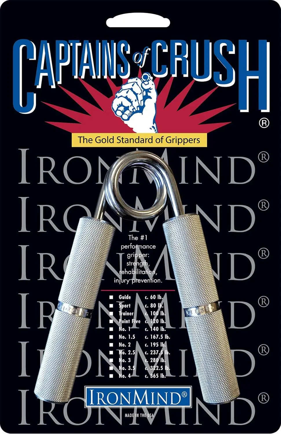 

Captains of Crush Gripper - Premium Hand Strength Training Tool for Grip Strength, Knurled Aluminum Handles, Progressive