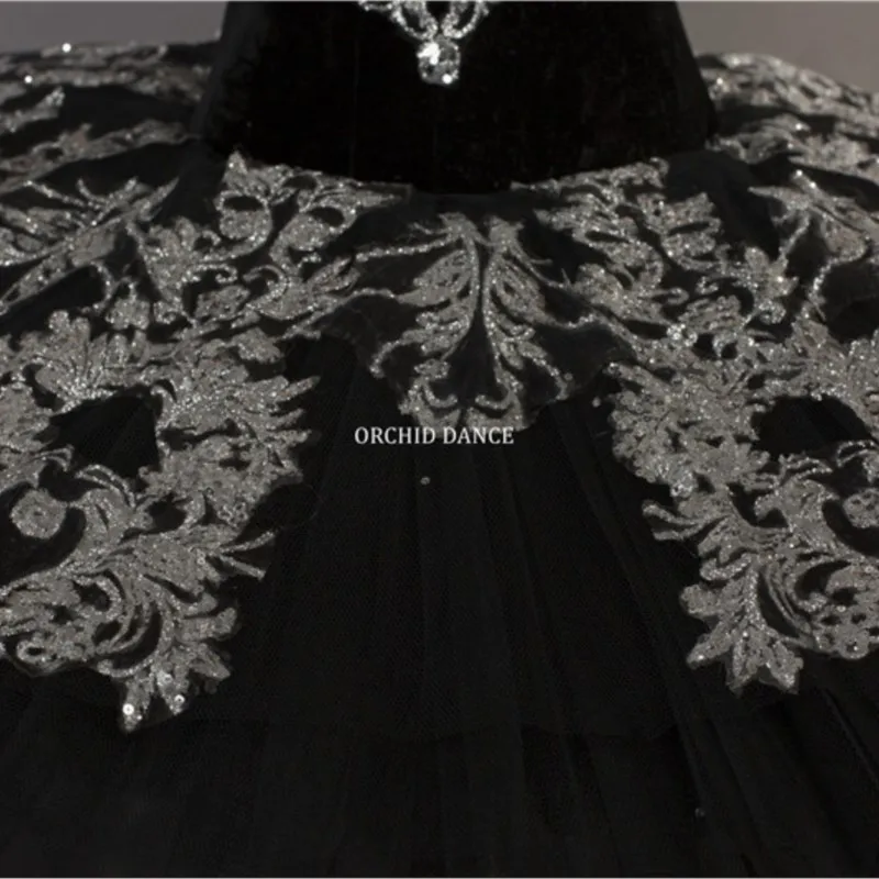 Professional High Quality Women Adult Dance Costumes Black Swan Lake Ballet Tutu