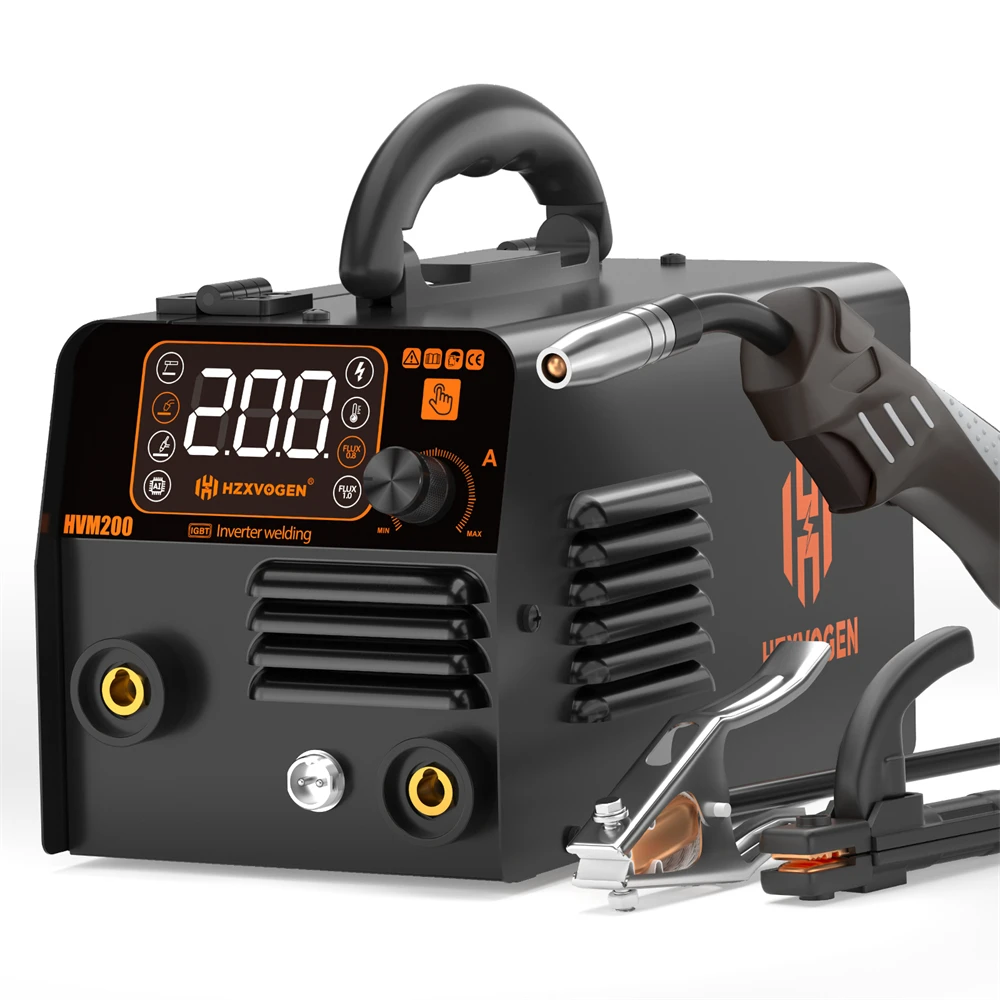 

HZXVOGEN MIG-200A 3 in 1 MIG Semi-automatic Welding Machine MMA/Gasless MIG/LIFT TIG IGBT Inverter Welder for Welding Projects