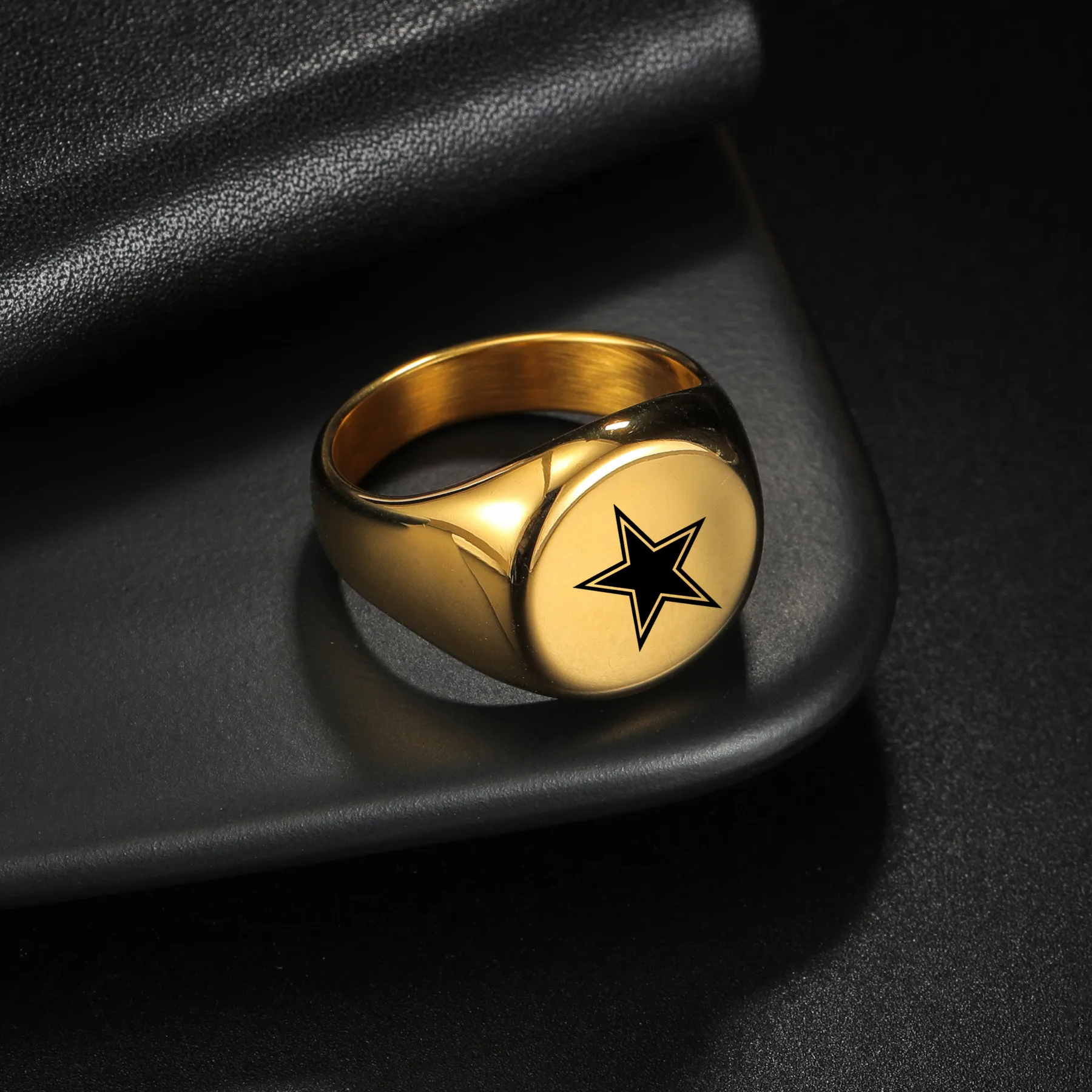 Anillo de sello de acero inoxidable de 17 mm para hombres y mujeres Rugby Fútbol americano Leagu