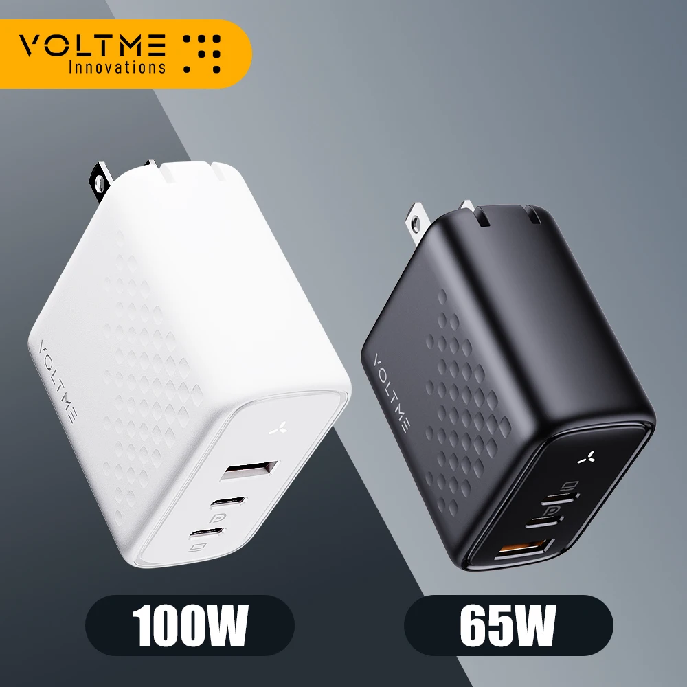 VOLTME 100W USB C GaN III Charger Type C PD Fast Charging Quick Charge 4.0 For MacBook Pro Charger Carregador Iphone 14 Pro Max