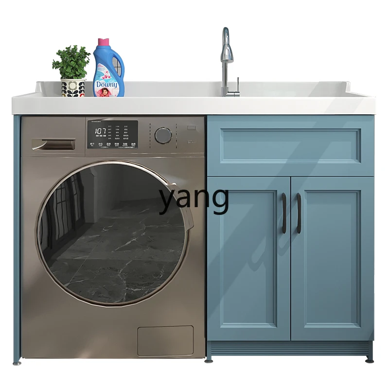 YJQ balcony laundry cabinet combination sunscreen drum washing machine significant other high and low basin