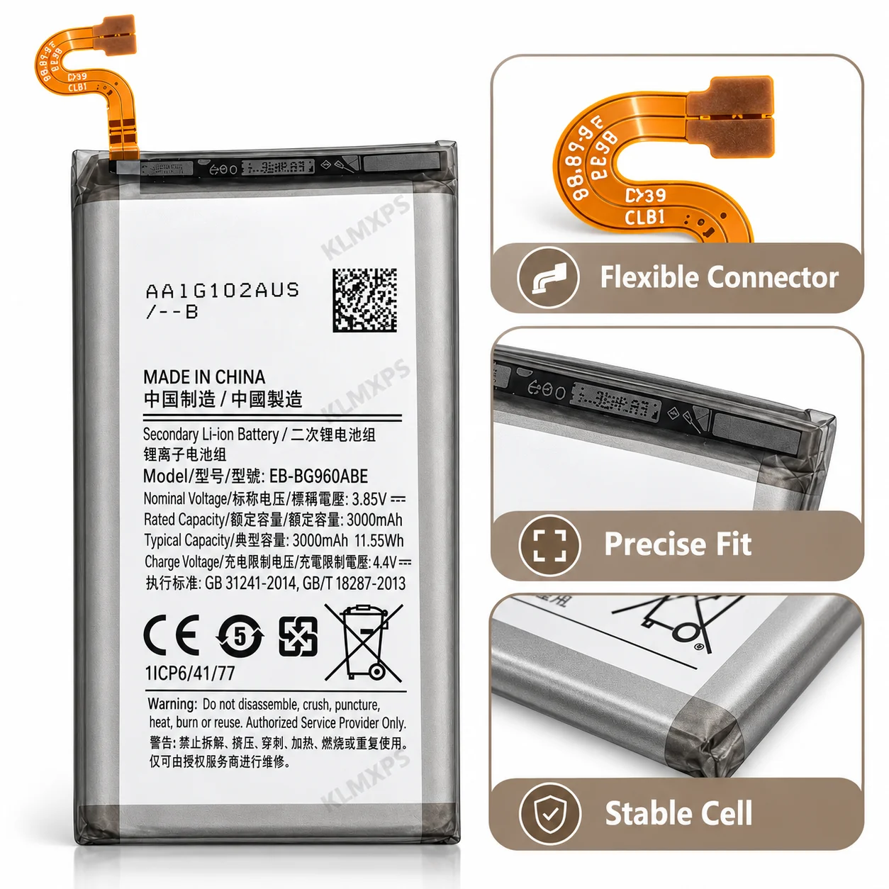 For Samsung Galaxy S9 G9600 Battery EB-BG960ABE EBBG960ABE 3000mAh Li-ion Rechargeable Replacement Phone Battery SM-G960F Repair