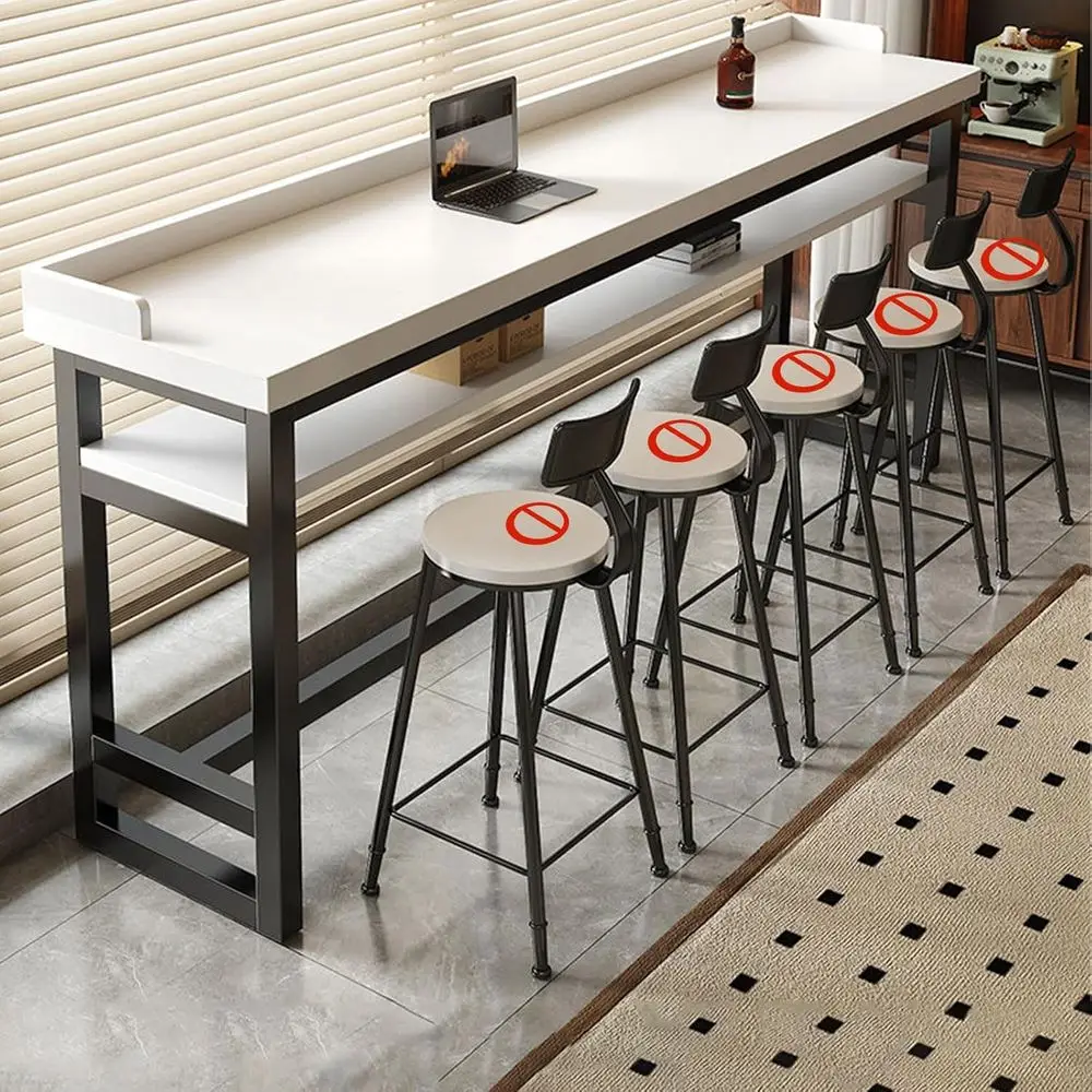 

Стол-стойка для бара, регулируемый по высоте (39.4-86.6 дюймов), из прочной древесины и металла, подходит для небольших помещений