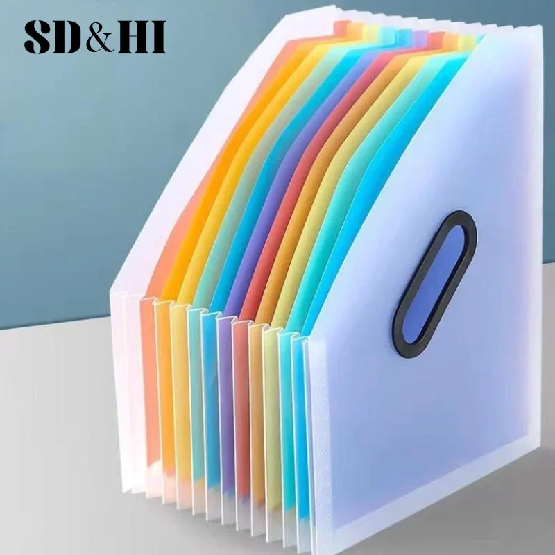 

1 шт., пластиковая вертикальная портативная папка, расширяемая сумка для органов, офисные файлы, многослойный студенческий органайзер для бумаги