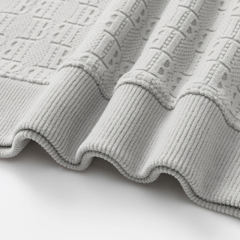 Winter Herren Casual Strickpullover Langarm mit Allover-Prägemuster Fleece-Innenfutter Rundhals Bürokleidung – Detail 27