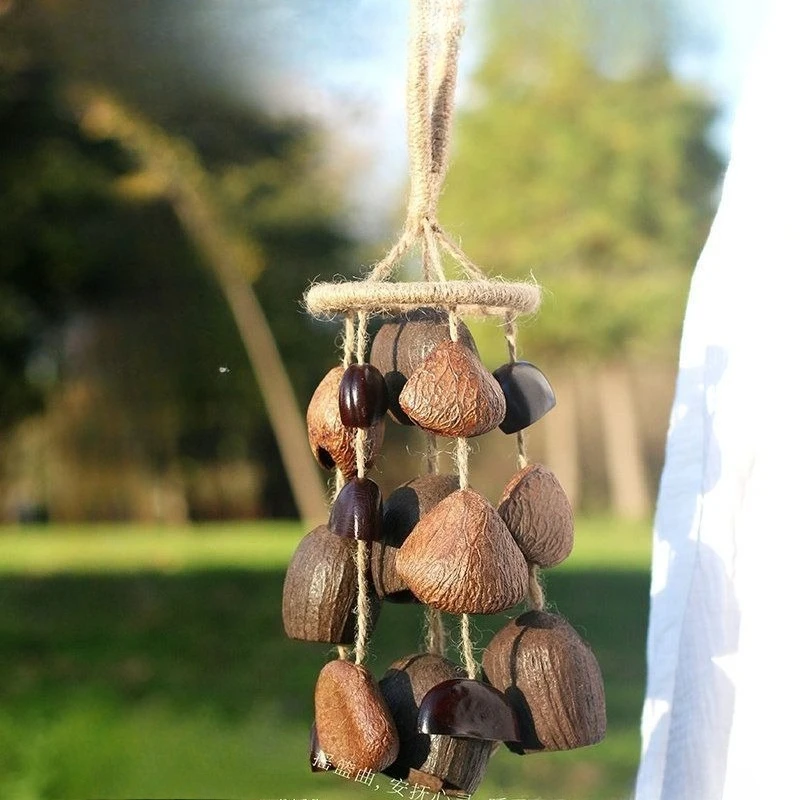Natural Nut Shell Wind Chimes Hand Bell Meditation Mindfulness Spiritual Relaxation Yoga Bells Sound Healing Gift Nursery Decor