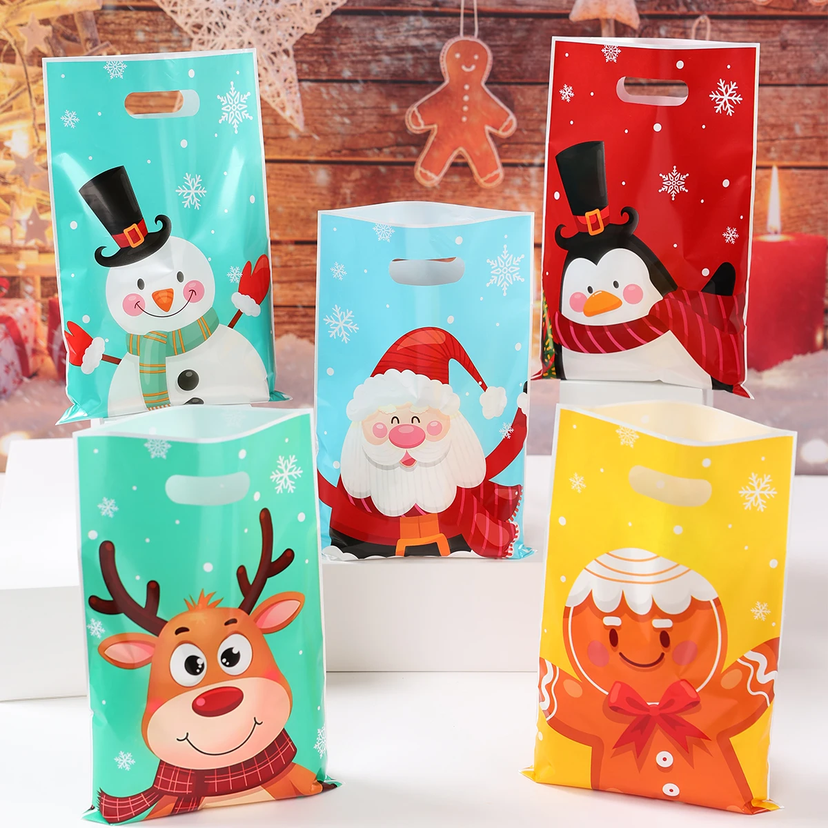 Bolso de mano de dulces navideños, decoraciones navideñas, bolsa de regalo de Papá Noel, bolsas de regalo de Navidad, bolsa de embalaje de galletas navideñas