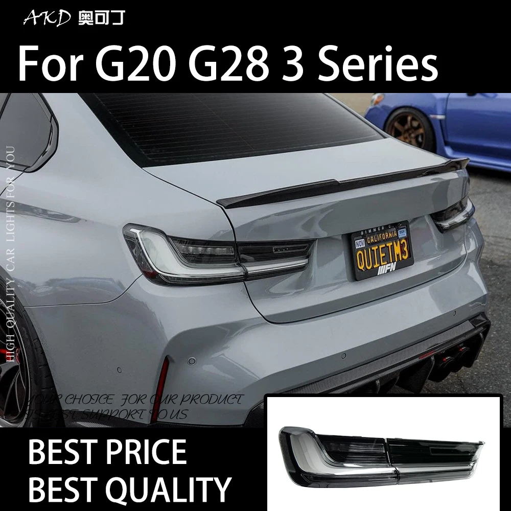 

Автомобильные фары для G20 2020-2024 3 серии 320i 325i светодиодные автоматические задние фонари в сборе, обновленная дымовая мигающая лампа, аксессуары для инструментов